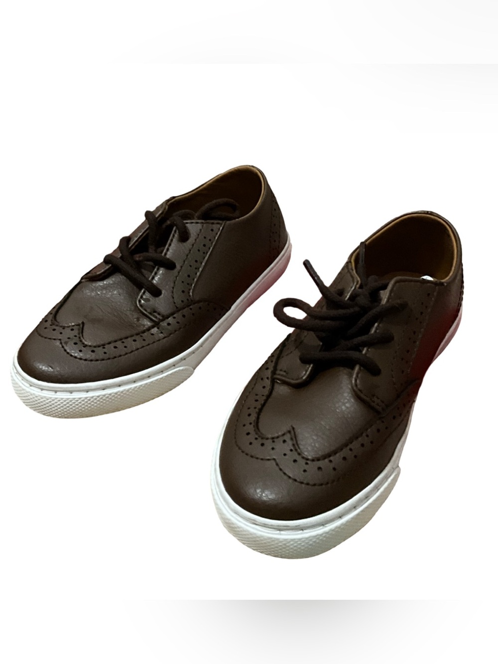 Janie and Jack Boys Brown Wingtip Oxford Sneakers Size 10